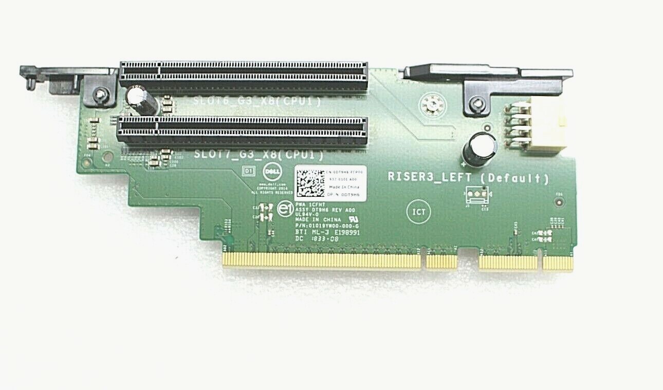 Райзер DT9H6 0DT9H6 Dell PowerEdge R730 PCI Riser 3 Card Two x8 Slot Left — фото 1