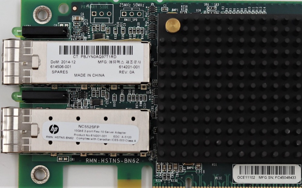 Трансивер HP E157779 Dual-Port 10GbE SFP PCIe Server Adapter P/N:614506-001 Tested Working — фото 3