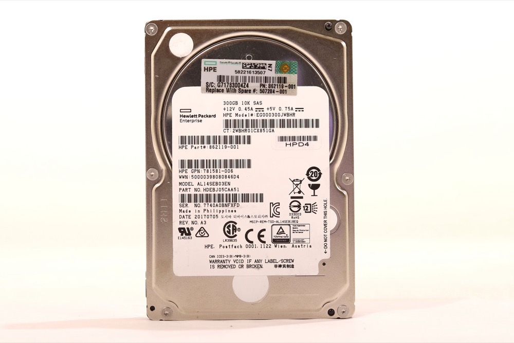 Жёсткий диск HP EG000300JWBHR 300GB 2.5" 12Gb/s 10K RPM SAS Hard Drive P/N: 781581-006 Tested — фото 1