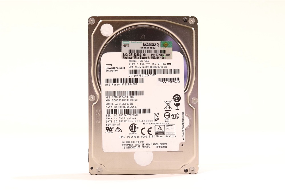Жёсткий диск HPE EG000300JWFVB 300GB 2.5" 12Gb/s 10K RPM SAS Hard Drive P/N:872483-002 Tested — фото 1