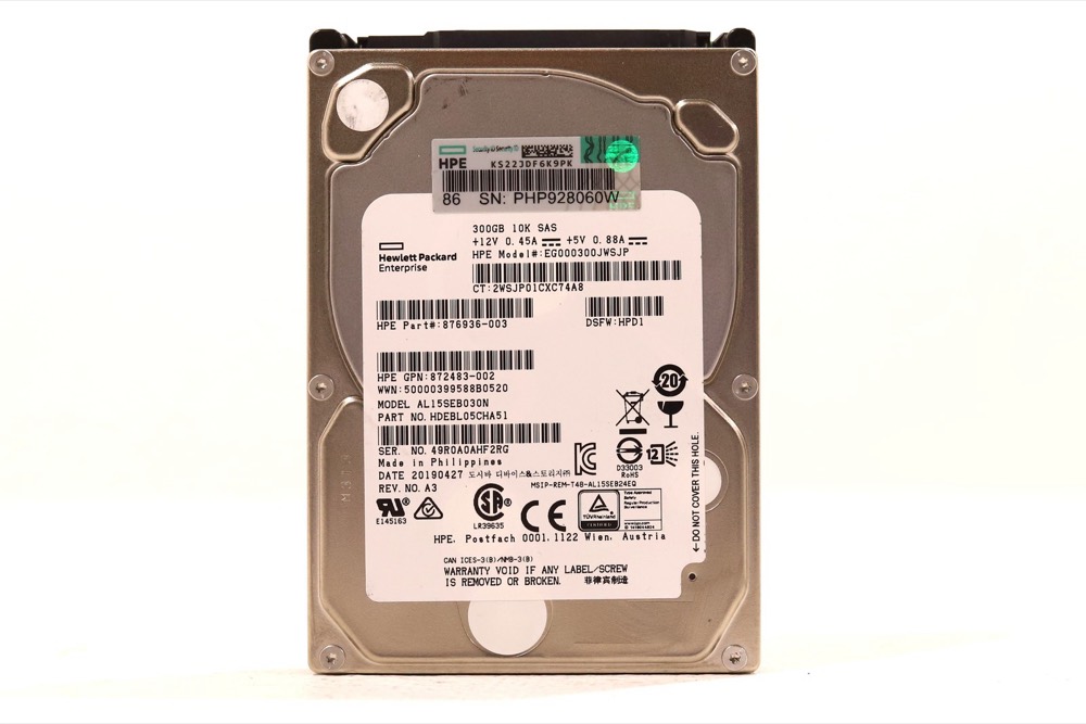 Жёсткий диск HPE EG000300JWSJP 300GB 2.5" 12Gb/s 10K RPM SAS Hard Drive P/N:872483-002 Tested — фото 1