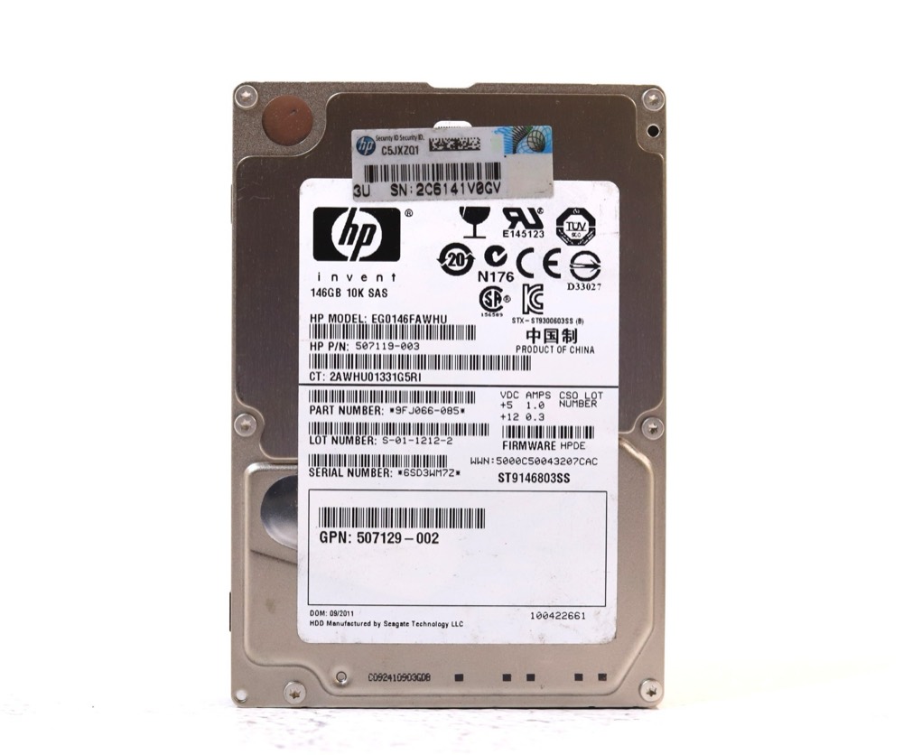 Жёсткий диск HP EG0146FAWHU 146GB 2.5" 6Gb/s 64MB 10K RPM SAS Hard Drive P/N: 507129-002 — фото 1