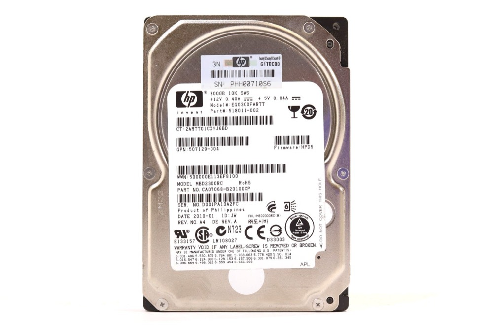Компонент HP EG0300FARTT 300GB 2.5" 6Gb/s 10K RPM SAS Drive P/N: 507129-004 Tested — фото 1
