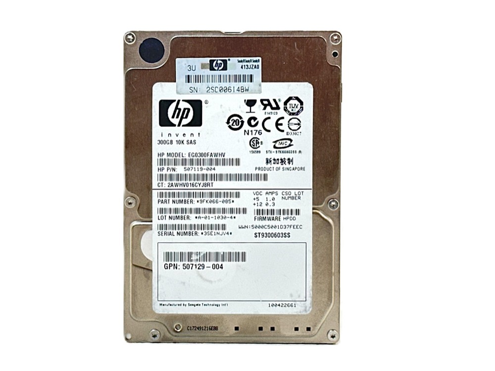 Сервер HP EG0300FAWHV 300GB 2.5" 6Gb/s 10K RPM SAS Server Drive P/N: 507119-004 Tested — фото 1