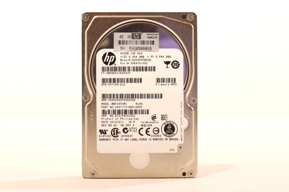 Жёсткий диск HP EG0450FBDSQ 450GB 2.5" 6Gb/s 10K RPM SAS Hard Drive P/N: 507129-012 Tested — фото 1