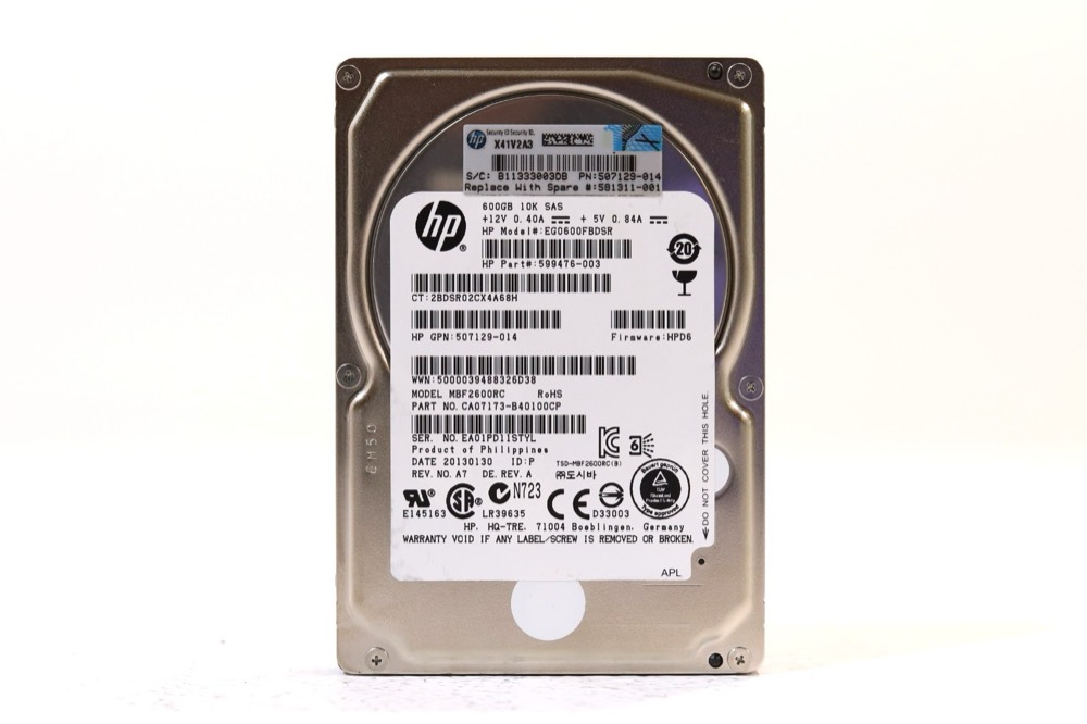 Жёсткий диск HP EG0600FBDSR 600GB 2.5" 6Gb/s 10K RPM SAS Hard Drive P/N: 507129-014 Tested — фото 1