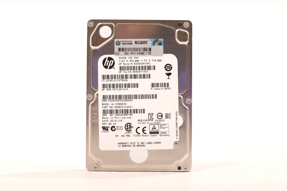 Жёсткий диск HP EG0600FCPL 600GB 2.5" 6Gb/s 10K RPM SAS Hard Drive P/N: 507129-014 Tested — фото 1
