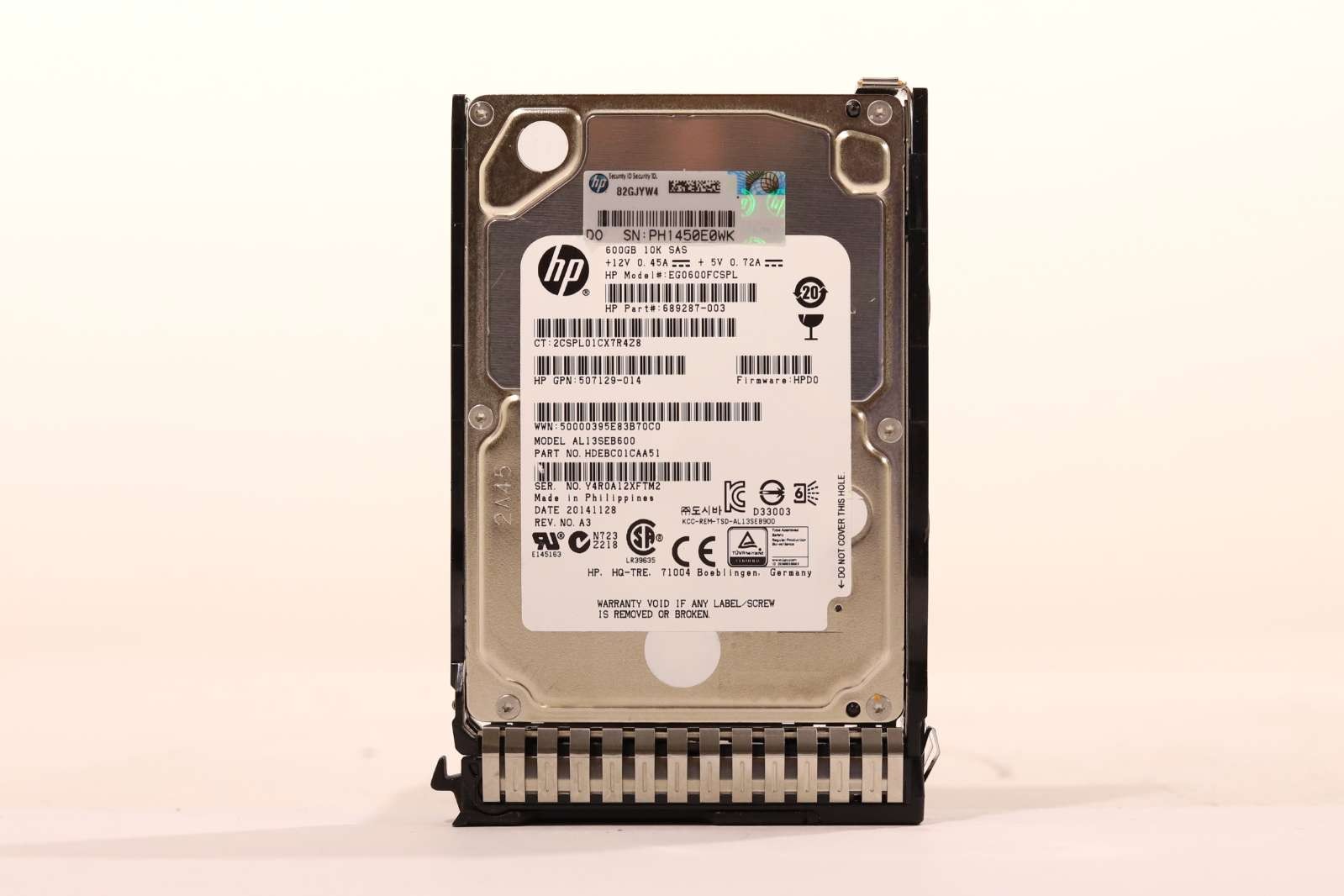 Жёсткий диск HP EG0600FCSPL 600GB 2.5" 6Gb/s 10K RPM SAS Hard Drive P/N: 507129-014 Tested — фото 1
