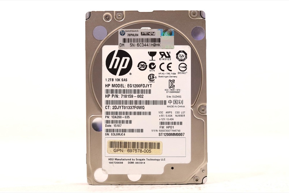 Жёсткий диск HP EG1200FDJYT 1.2TB 2.5" 6Gb/s 64MB 10K RPM SAS HDD P/N: 697578-005 Tested — фото 1