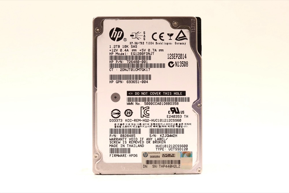 Жёсткий диск HP EG1200FDNJT 1.2TB 2.5" 6Gb/s 10K RPM SAS Hard Drive P/N: 693651-004 Tested — фото 1