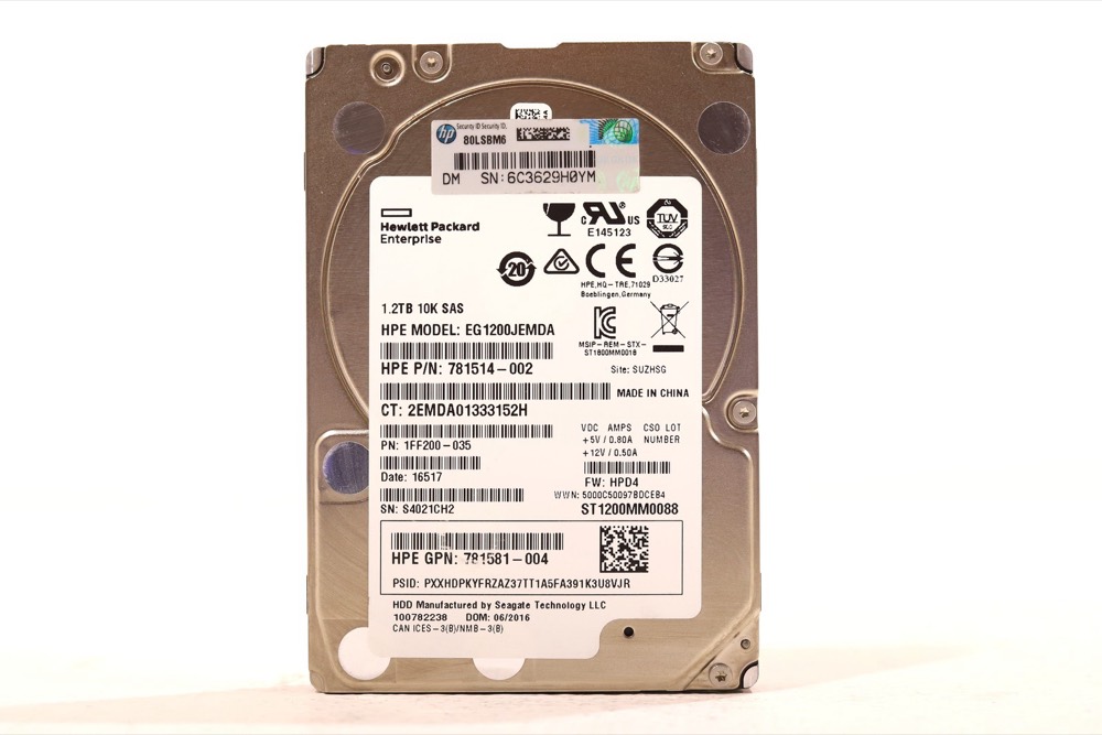 Жёсткий диск HPE EG1200JEMDA 1.2TB 2.5" 12Gb/s 10K SAS Hard Drive P/N: 781514-002 Tested — фото 1