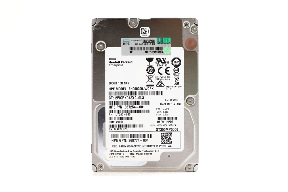 Компонент HPE EH000300JWCPK 300GB 2.5” 12Gb/s 15K RPM SAS Drive P/N: 867254-001 Tested — фото 1