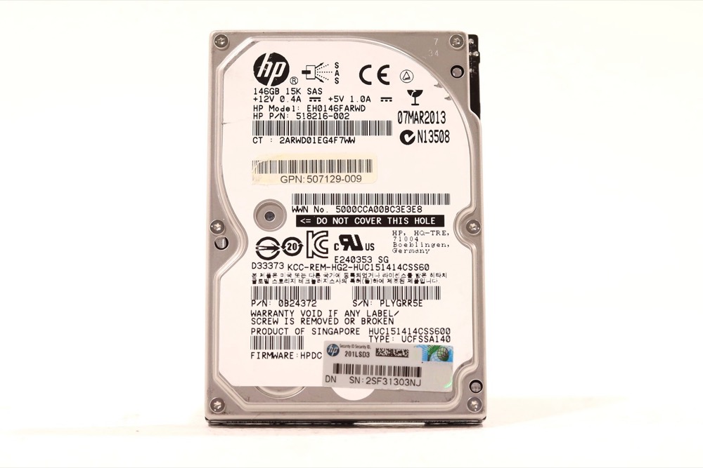 Жёсткий диск HP EH0146FARWD 146GB 2.5" 6Gb/s 15K RPM SAS Hard Drive P/N: 518216-002 Tested — фото 1