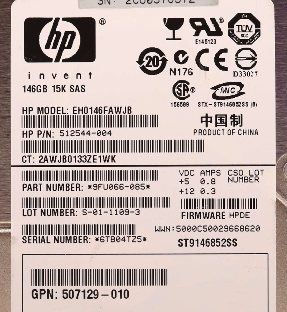 Жёсткий диск HP EH0146FAWJB 146GB 2.5" 6Gb/s 15K RPM SAS Hard Drive P/N: 507129-010 Tested — фото 2