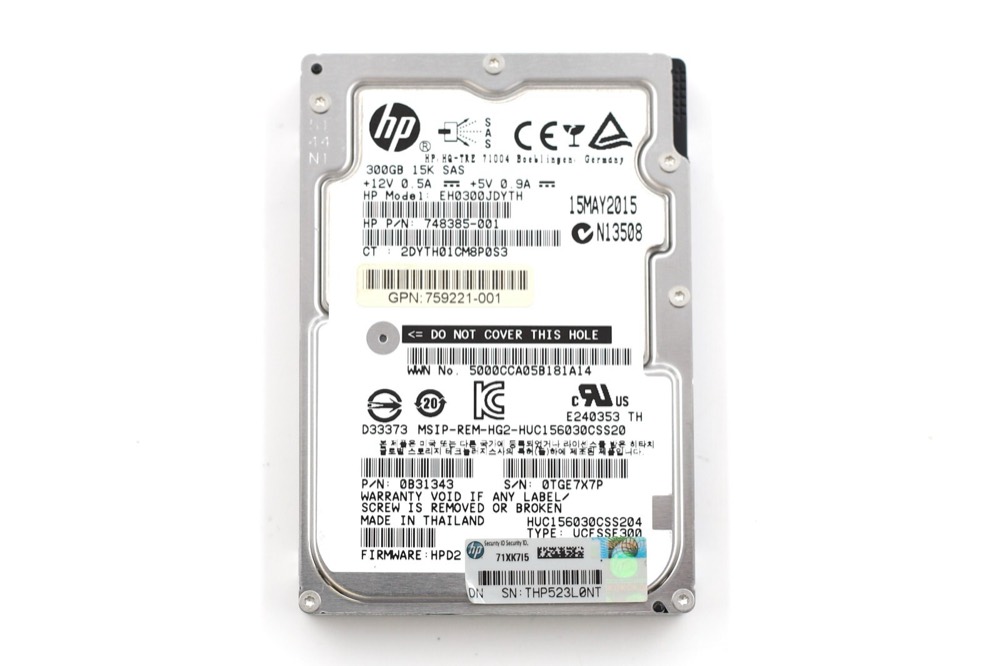 Сервер HP EH0300JDYTH 300GB 2.5" 12Gb/s 15K RPM SAS Server Drive P/N: 759221-001 Tested — фото 2