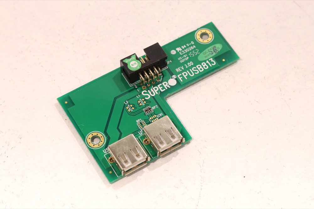 Бэкплейн SuperMicro Dual-Port USB 2.0 Front I/O Backplane Board P/N: FPUSB813 Tested — фото 3