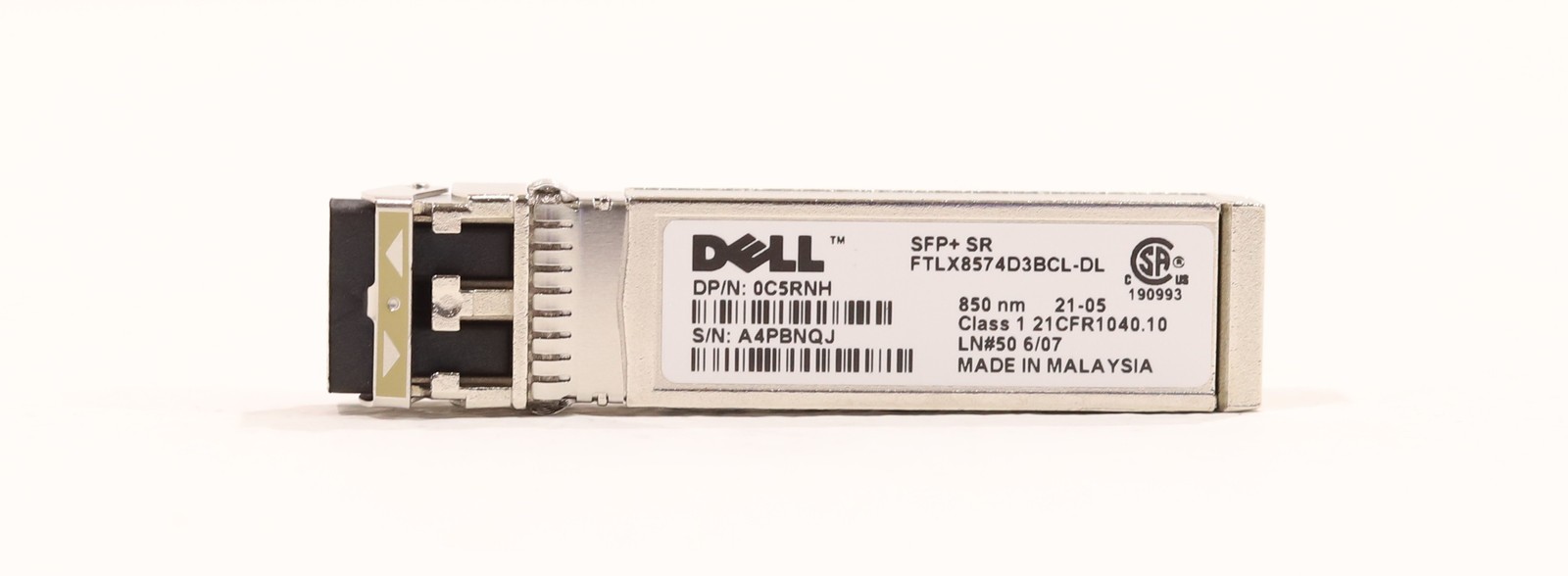 Трансивер Dell FTLX8574D3BCL-DL 10GbE SFP+ SR 850nm Transceiver Module Dell P/N: 0C5RNH — фото 1