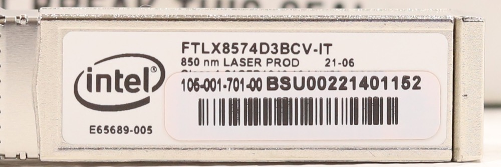 Трансивер Intel FTLX8574D3BCV-IT 10GbE SFP+ SR 850nm Transceiver P/N: 105-001-701-00 — фото 2