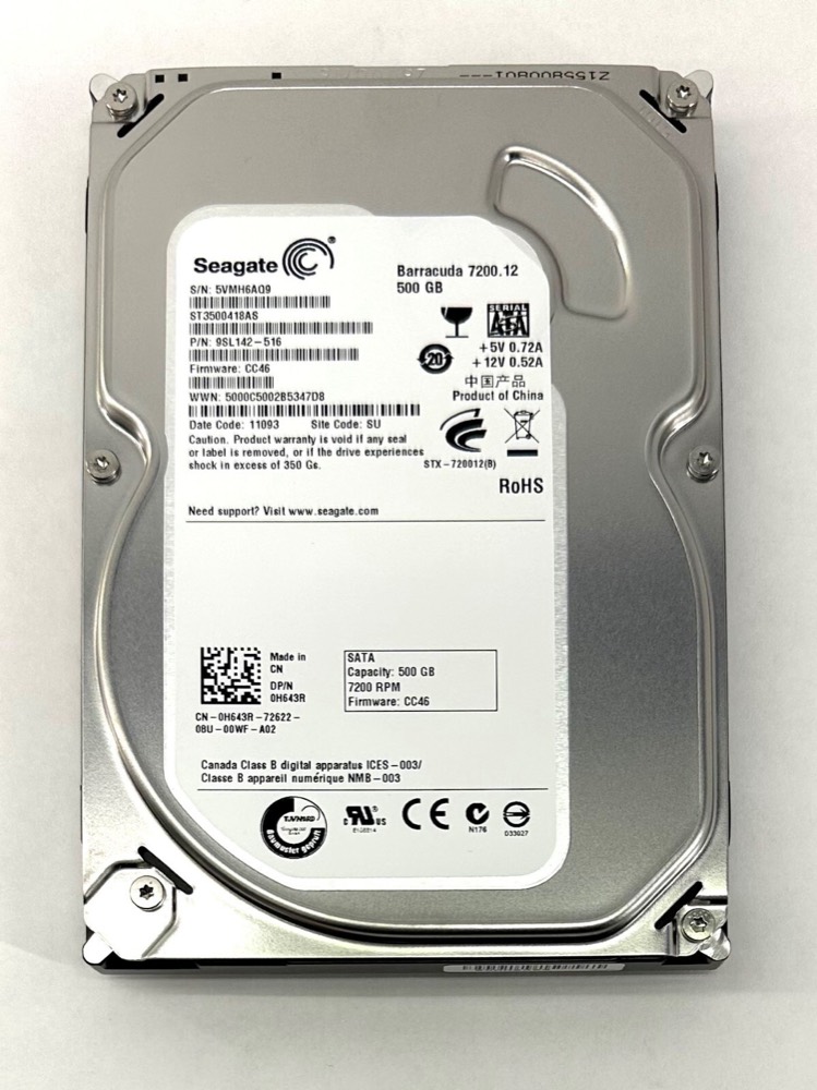 Жёсткий диск H643R 9PL142-516, ST3500418A 500GB 7.2K SATA HDD — фото 1