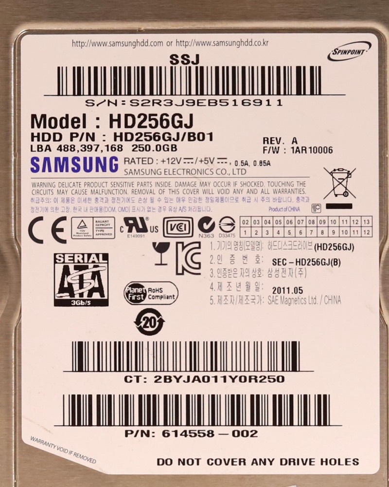 Жёсткий диск Samsung HD256GJ 250GB 3.5" 3Gb/s 16MB 7.2K RPM SATA Hard Drive P/N: HD256GJ/B01 — фото 2