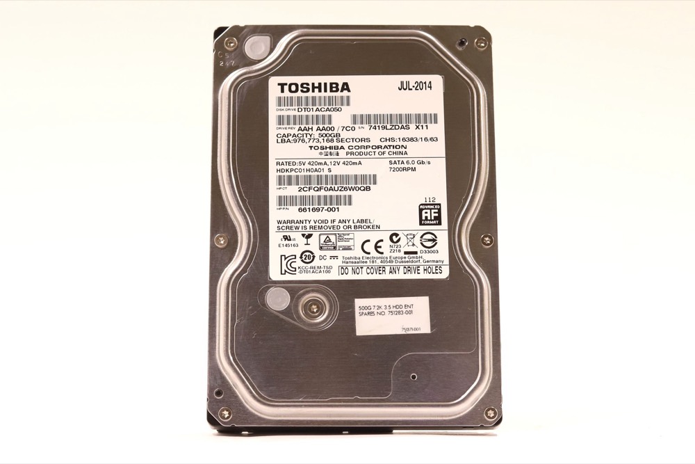 Жёсткий диск HP HDKPC01H0A01 500GB 3.5" 6Gb/s 32MB 7.2K RPM SATA Hard Drive P/N: 661697-001 — фото 1