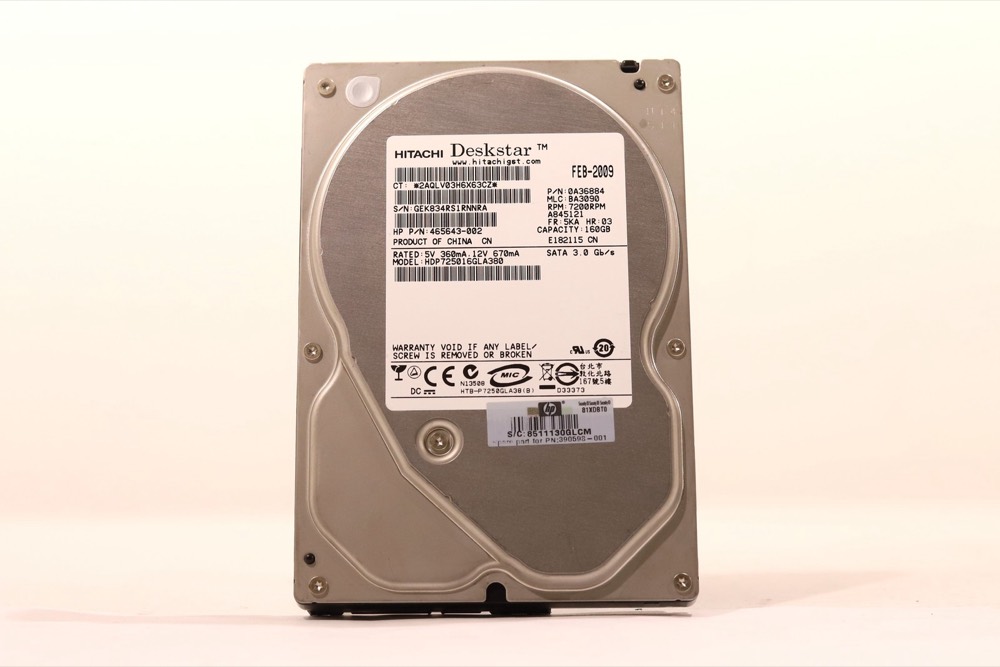 Жёсткий диск HP HDP725016GLA380 160GB 3.5" 3Gb/s 8MB 7.2K RPM SATA Hard Drive P/N: 465643-002 — фото 1