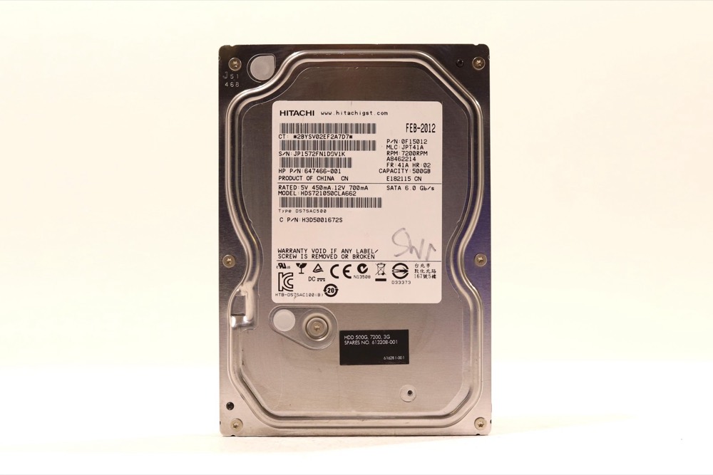 Жёсткий диск HP HDS721050CLA662 500GB 3.5" 6Gb/s 16MB 7.2K RPM SATA Hard Drive P/N:647466-001 — фото 1