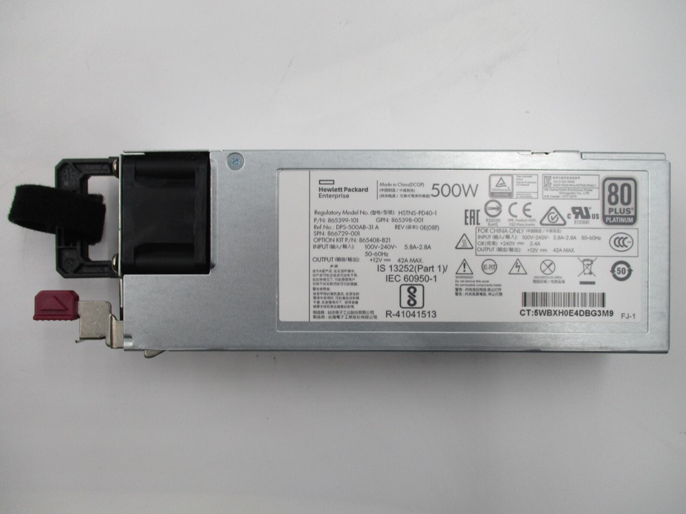 Блок питания HPE HSTNS-PD40-1 500W Gen 10 80 Plus Platinum Power Supply P/N:865399-101 Tested — фото 2