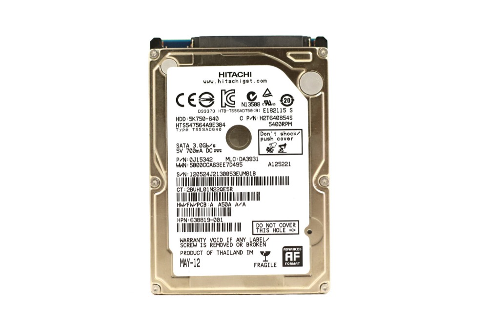Компонент HP HTS547564A9E384 640GB 2.5" 3Gb/s 5.4K RPM Hard Disk P/N: 638819-001 Tested — фото 1