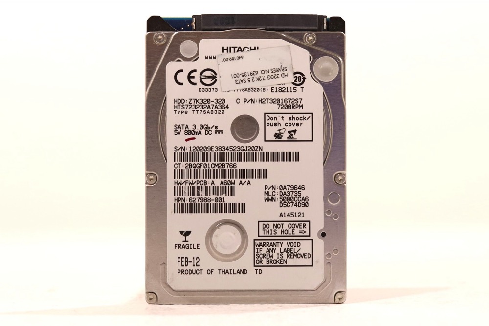 Жёсткий диск Hitachi HTS723232A7A364 320GB 2.5" 3Gb/s 7.2K RPM SATA HDD P/N:Z7K320-320 Tested — фото 1