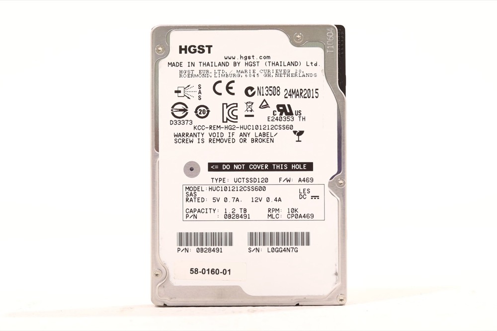 Жёсткий диск HGST HUC101212CSS60 1.2TB 2.5" 6Gb/s 10K RPM SAS Hard Drive P/N: 0B28491 Tested — фото 1
