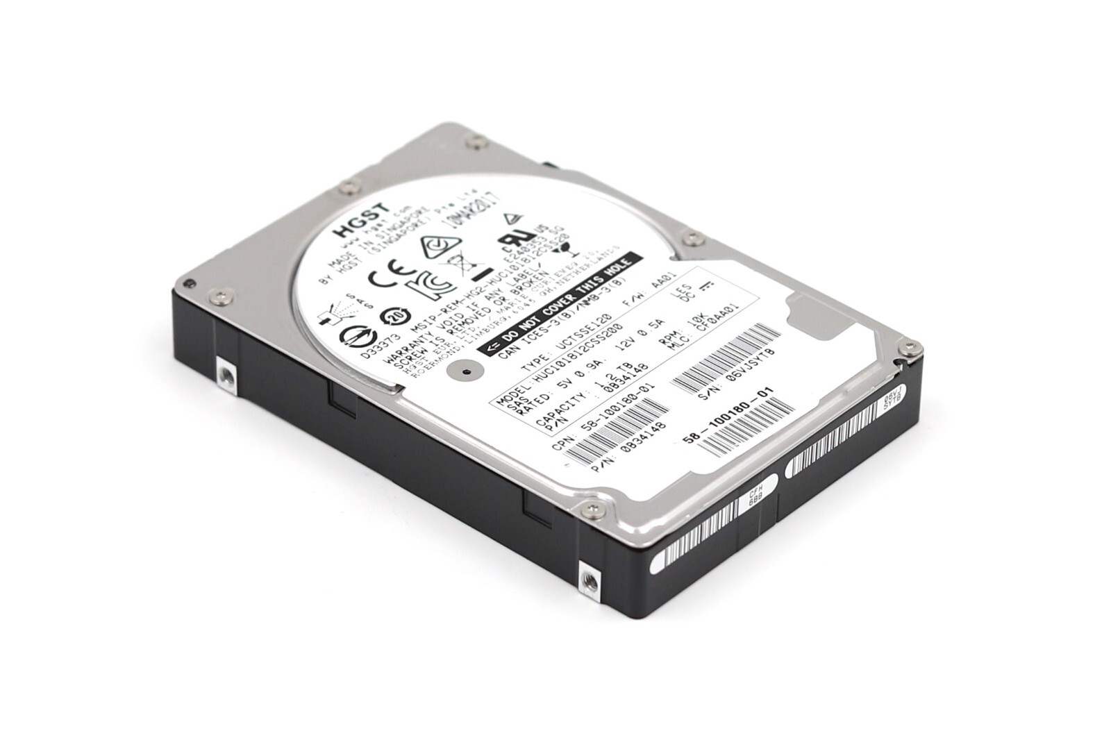 Жёсткий диск HGST HUC101812CSS200 1.2TB 2.5" 12Gb/s 10K RPM SAS Hard Drive P/N:0B34148 Tested — фото 1