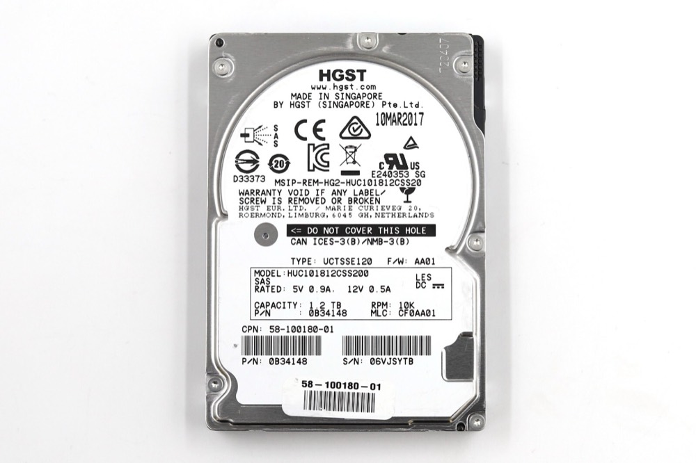 Жёсткий диск HGST HUC101812CSS200 1.2TB 2.5" 12Gb/s 10K RPM SAS Hard Drive P/N:0B34148 Tested — фото 2