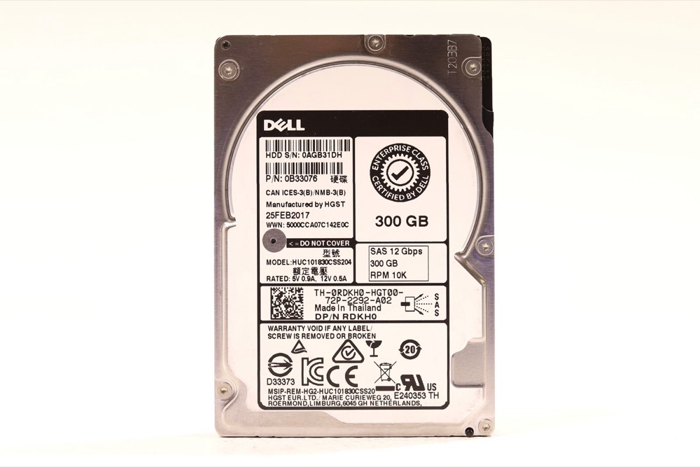 Жёсткий диск Dell HUC101830CSS204 300GB 2.5" 12Gb/s 10K RPM SAS Hard Drive Dell P/N: 0RDKH0 — фото 1