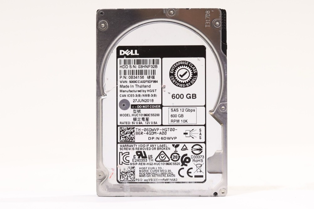 Компонент Dell HUC101860CSS200 600GB 2.5" 12Gb/s 128MB 10K RPM SAS Drive Dell P/N: 06DWVP — фото 1