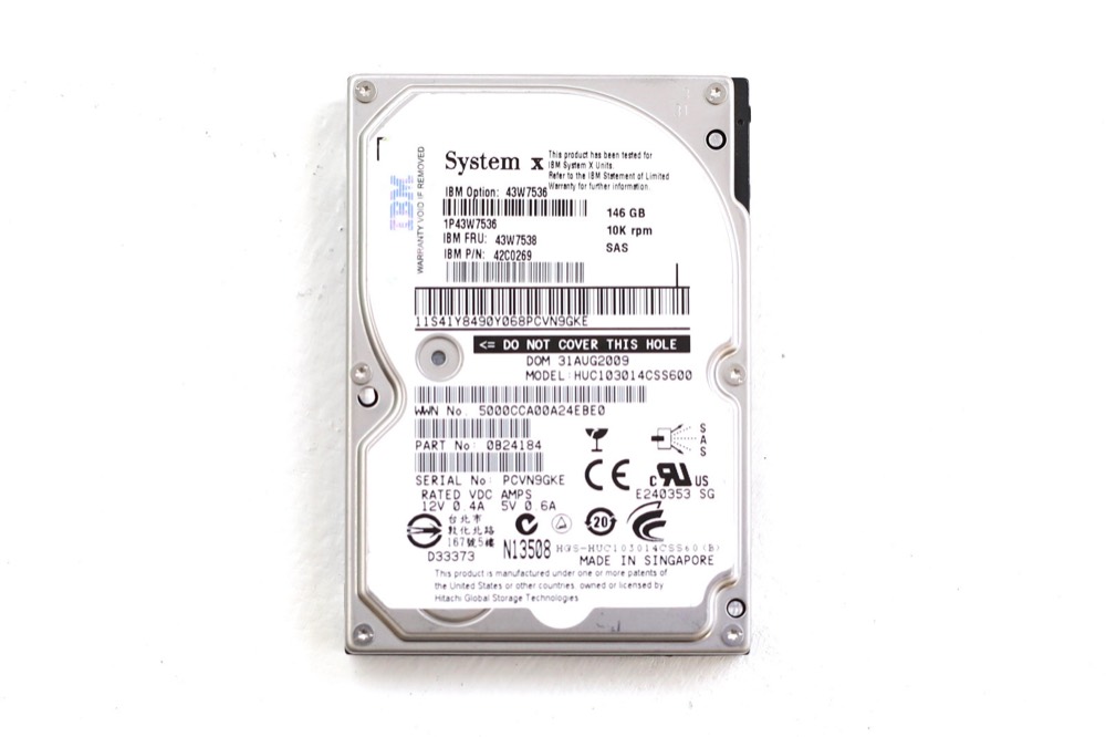 Компонент IBM HUC103014CSS600 146GB 2.5" 6GBb/s 10K RPM SAS Drive FRU P/N: 43W7538 Tested — фото 1