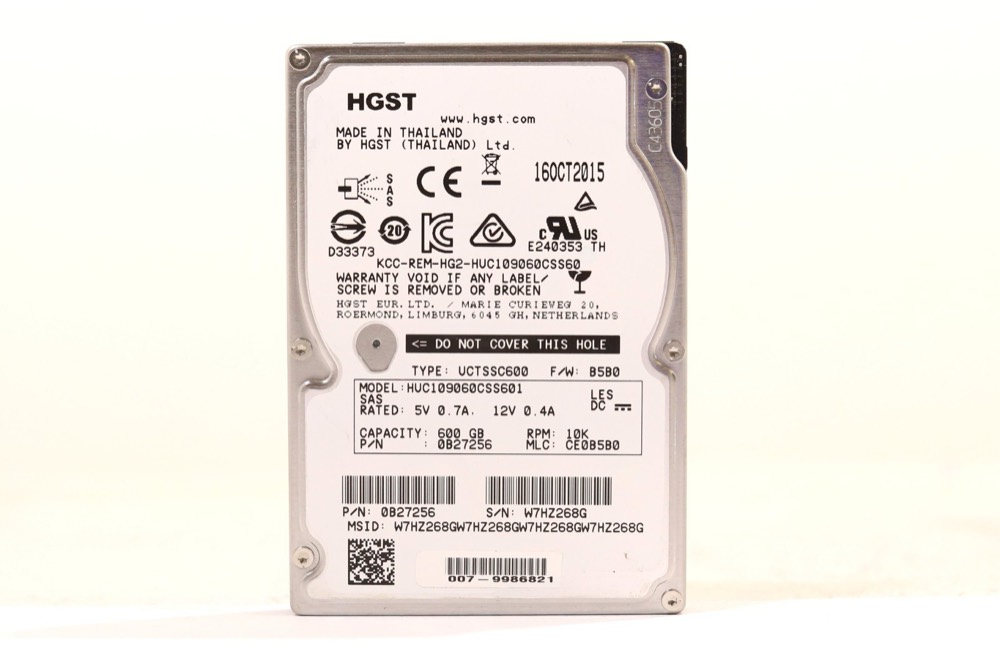 Компонент HGST HUC109060CSS601 600GB 2.5" 6Gb/s 64MB 10K RPM SAS Drive P/N: 0B27256 Tested — фото 1