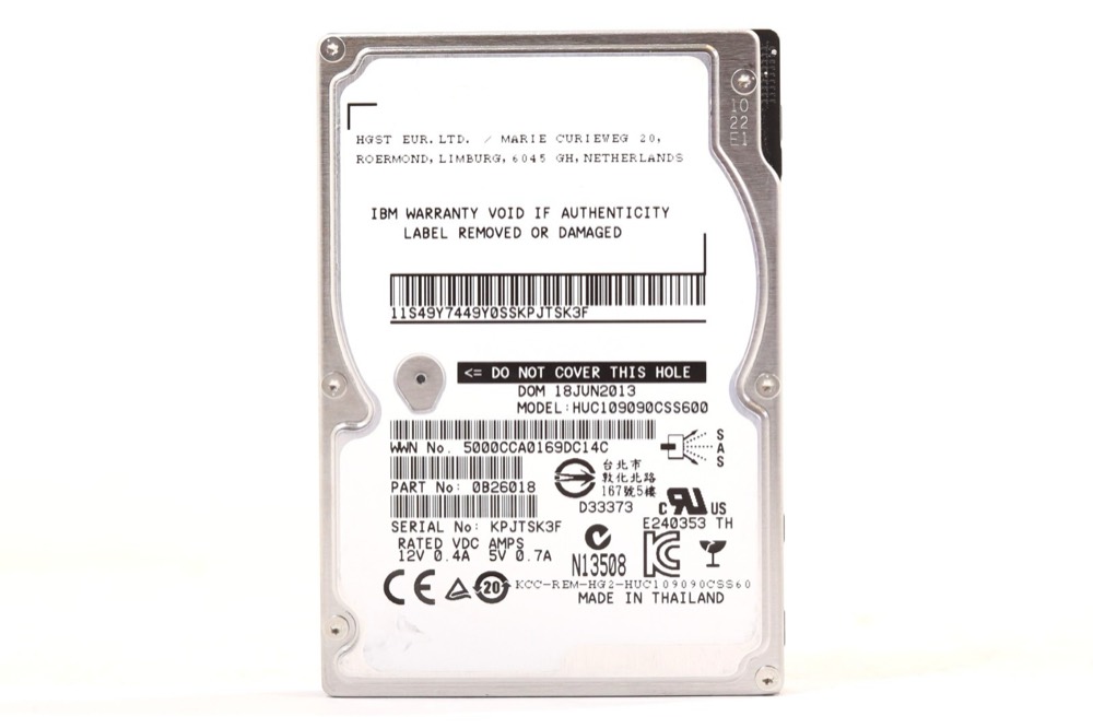 Компонент HGST HUC109090CSS600 900GB 2.5" 6Gb/s 10K RPM SAS Drive P/N: 0B26018 Tested — фото 1