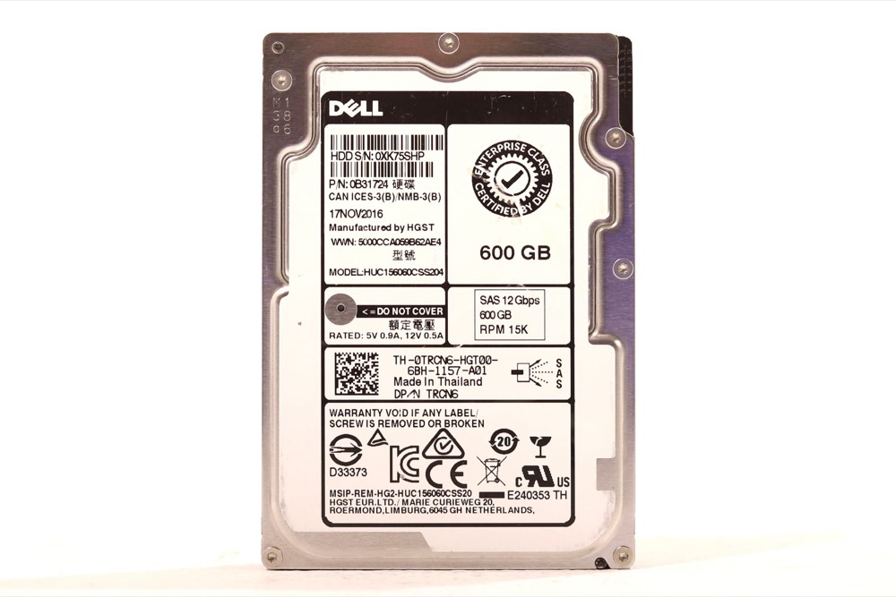 Жёсткий диск Dell HUC156060CSS204 600GB 2.5" 12Gb/s 15K RPM SAS Hard Drive Dell P/N: 0TRCN6 — фото 1