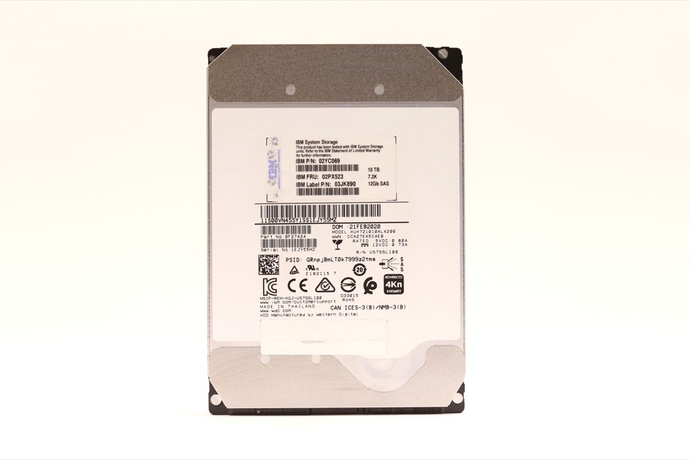 Компонент IBM HUH721010AL4200 10TB 3.5" 12Gb/s 7.2K RPM SAS Drive 90%+ P/N: 02PX523 Tested — фото 1