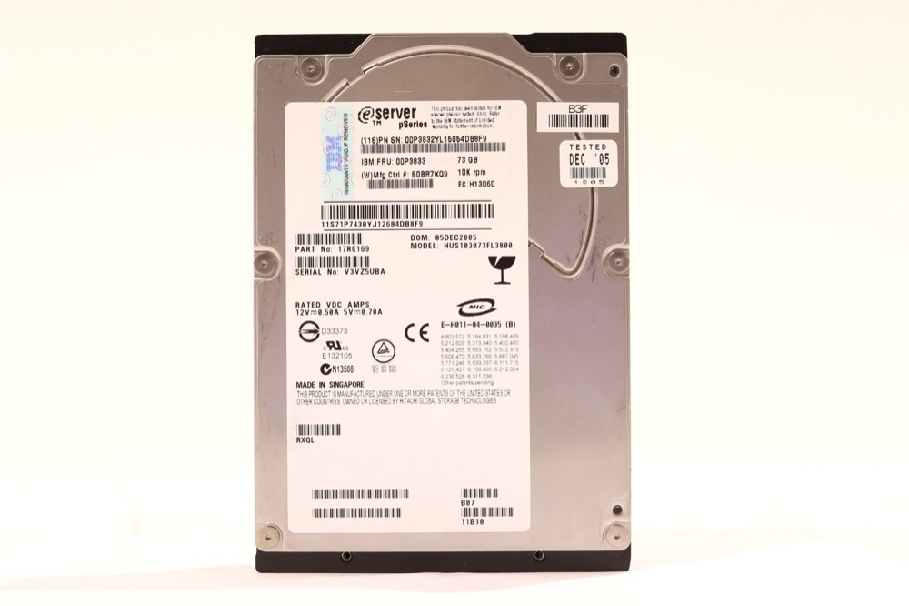 Жёсткий диск IBM HUS103073FL3800 73GB 3.5" 8MB 10K RPM Ultra320 SCSI HDD FRU P/N: 00P3833 — фото 1