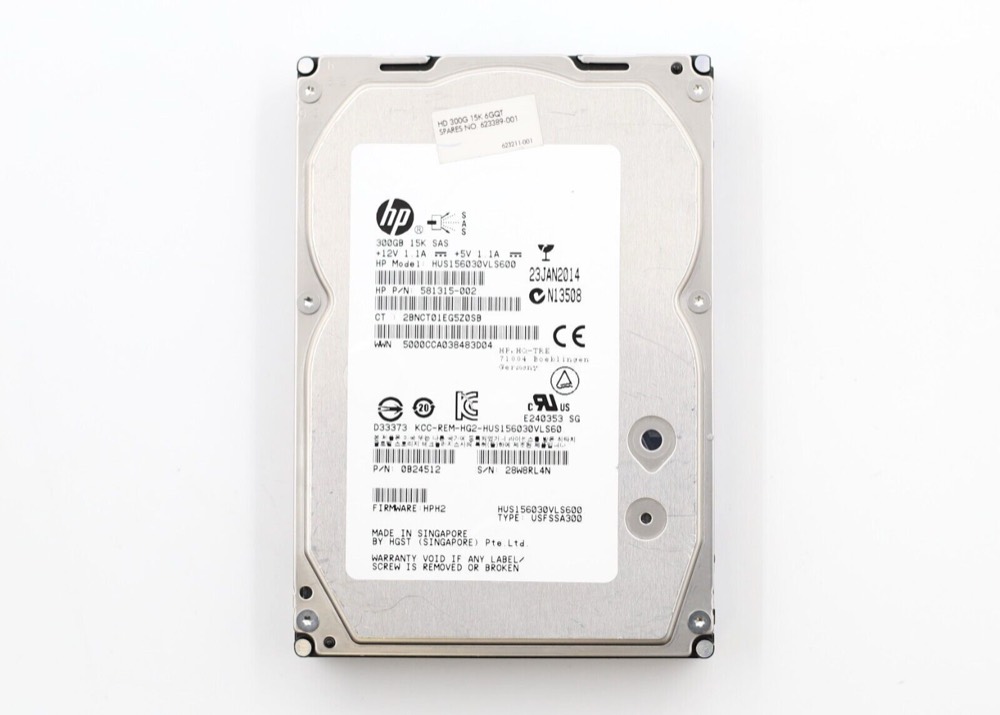 Компонент HP HUS156030VLS600 300GB 3.5" 6Gb/s 15K RPM SAS Drive P/N:581315-002 Tested — фото 1