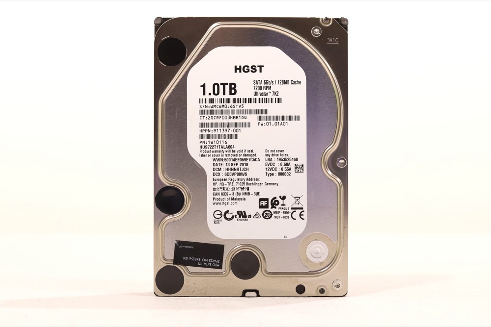 Жёсткий диск HGST HUS722T1TALA604 1TB 3.5" 6Gb/s 128MB 7.2K RPM SATA Hard Drive P/N: 1W10116 — фото 1