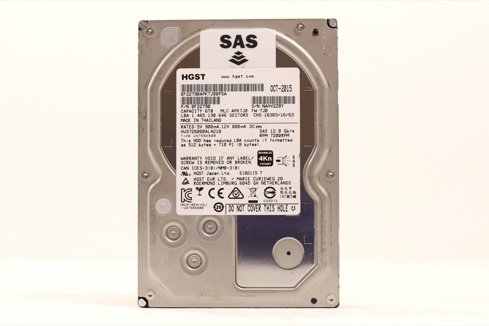 Компонент New ListingHGST HUS726060AL4210 6TB 3.5" 12Gb/s 128MB 7.2K RPM SAS Drive P/N: 0F22790 — фото 1