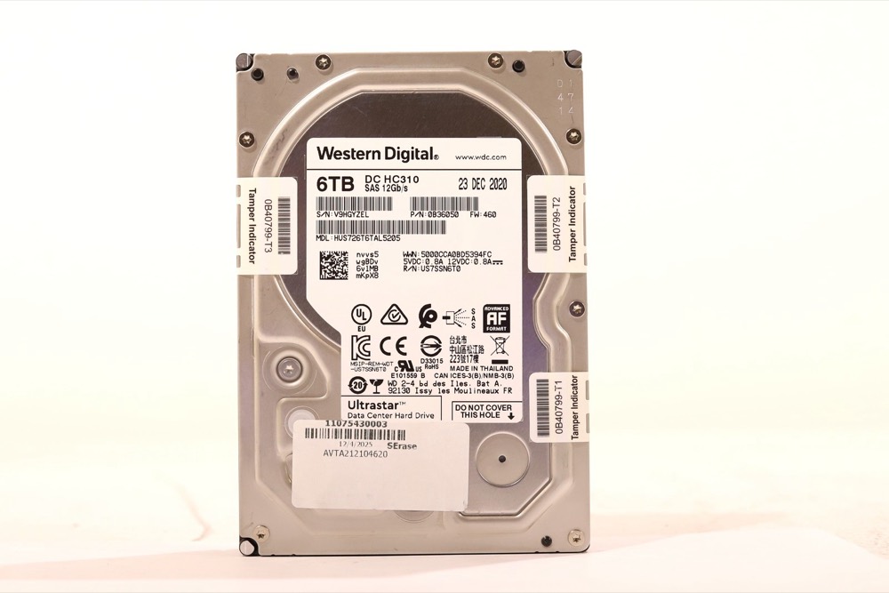 Жёсткий диск WD HUS726T6TAL5205 6TB 3.5" 12Gb/s 256MB 7.2K RPM SAS Hard Drive P/N: 0B36050 — фото 1