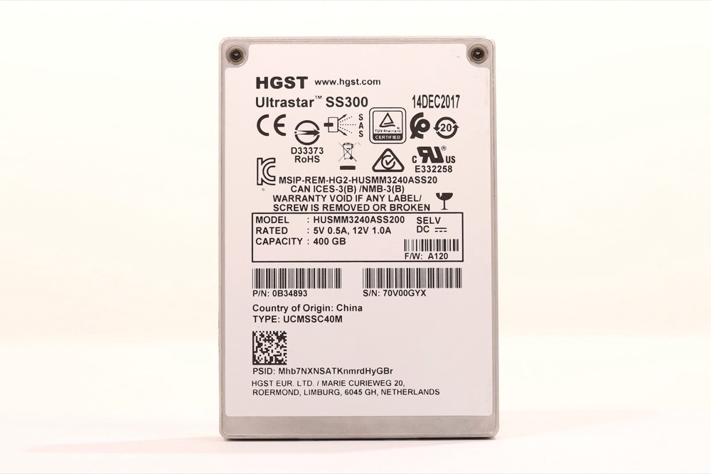 SSD-накопитель HGST HUSMM3240ASS20 Ultrastar SS300 400GB 2.5" 12Gb/s SAS SSD P/N:0B34893 Tested — фото 1