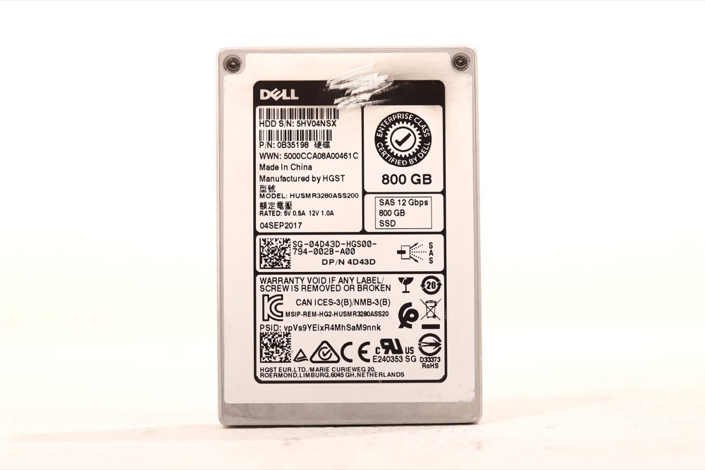 SSD-накопитель Dell HUSMR3280ASS200 800GB 2.5" 12Gb/s SAS Solid State Drive Dell P/N: 04D43D — фото 1