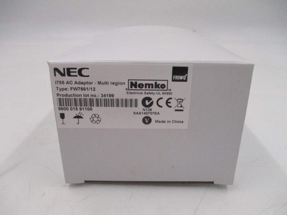 Компонент 400/mA NEC I755 AC Adaptor-Multi Region Type FW7661/12 12V 400/mA (Open Box) — фото 2