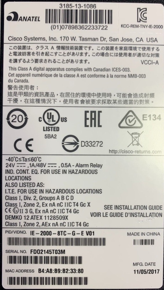 Промышленный коммутатор Cisco IE-2000-8TC-G-E — фото 2