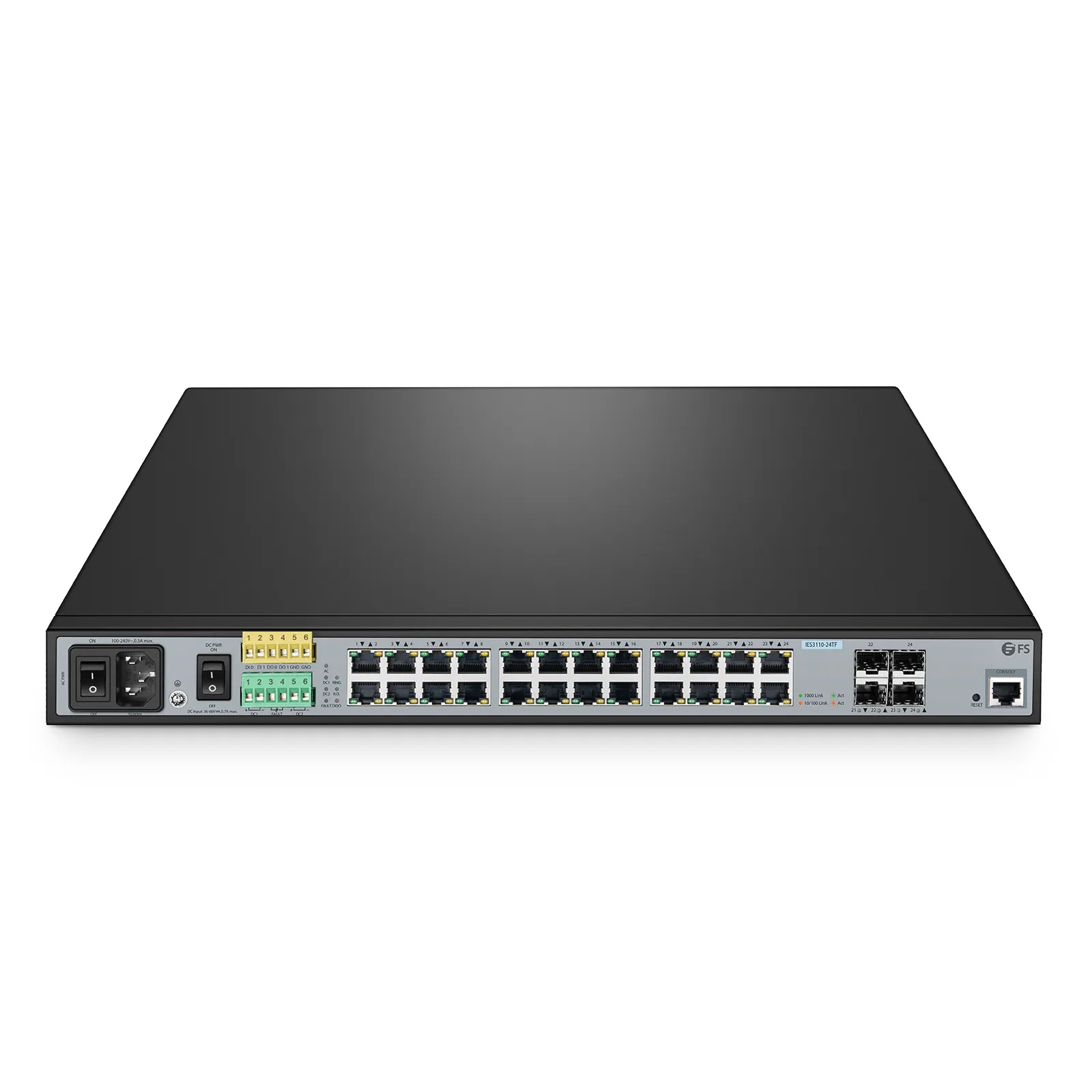 Управляемый промышленный коммутатор FS IES3110-24TF IP30, специально разработан для тяжёлых условий -40…75 ℃. — фото 1